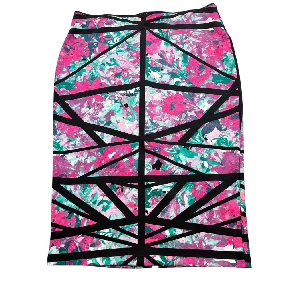 Ladies Bisou‎ Bisou brand Faux Bandage Floral Midi Pencil Skirt Size XL